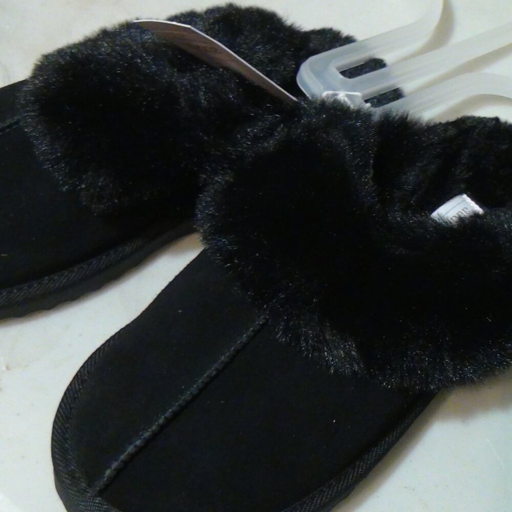 Auden Women's Sylvia Genuine Suede Leather Scuff Slippers Black Sizes (1-10)